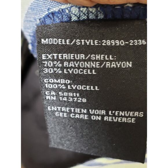 Tribal Women's Blue Rayon Casual Collared Long Sleeve Button Down Shirt Medium - Picture 8 of 11